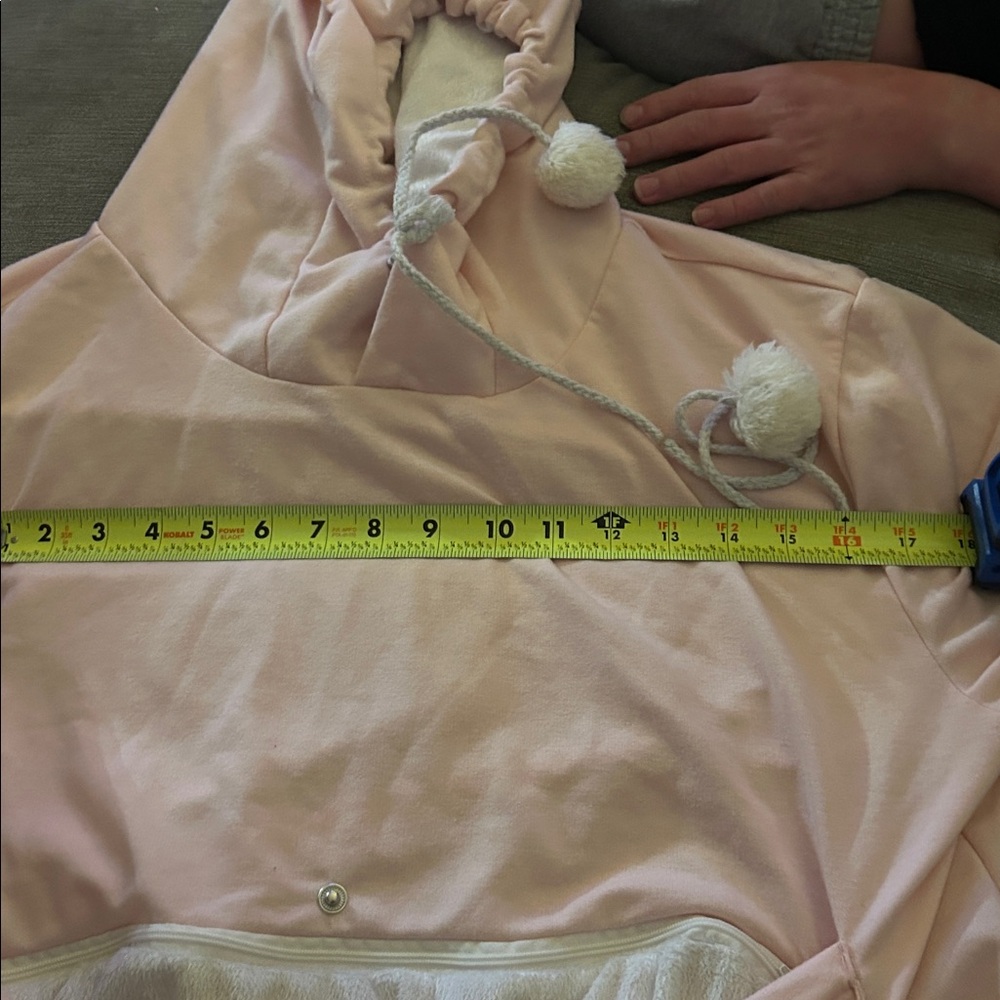 Pink Hoodie with Pom Pom Detail XL Tiny Dog Holder Pouch - Picture 8 of 10